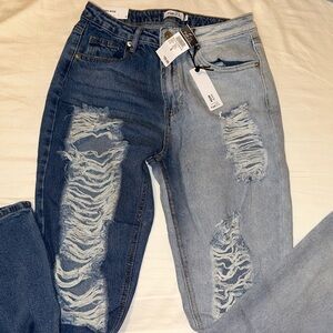 Rue 21 Two toned‎ ripped Jeans​